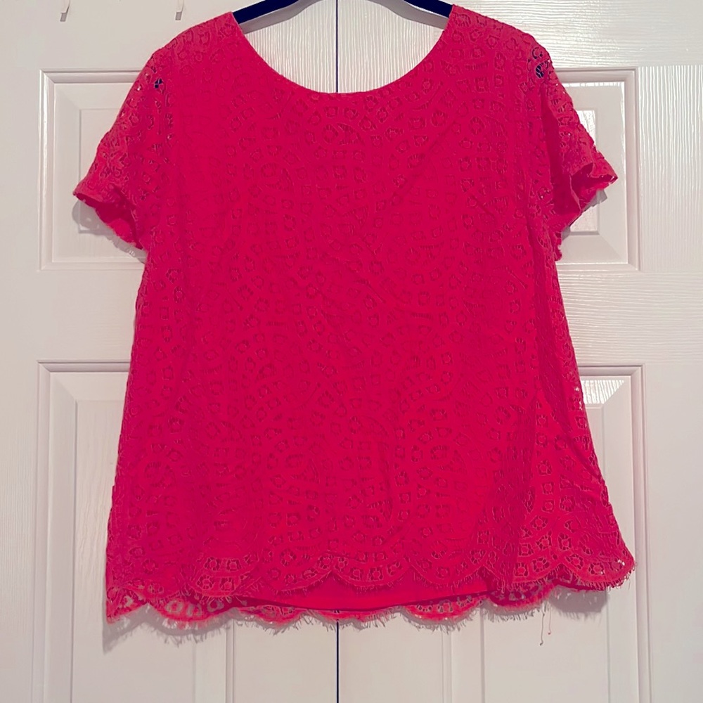 Jcrew Lace Overlay Top